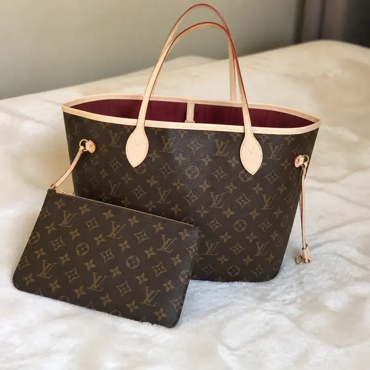 2014 New Monogram Neverfull MM/ Red with Pochette M40996 photo review