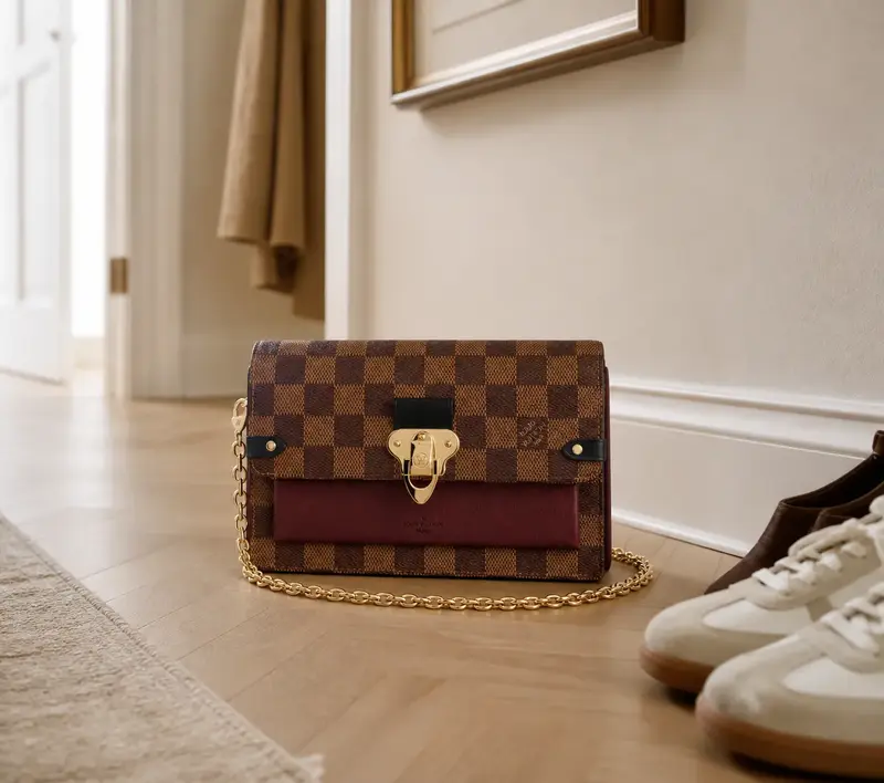 2019 Vavin Chain Wallet-Bordeaux / Black N60222 photo review