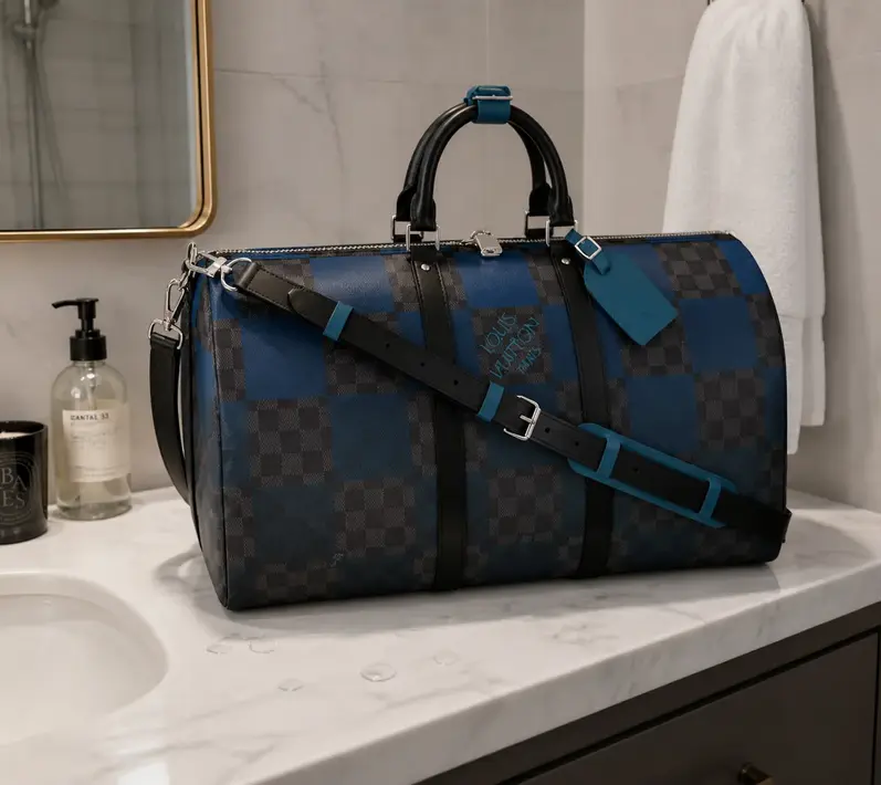 Blue Damier Graphite Giant Keepall Bandouliere 50 N40410 photo review