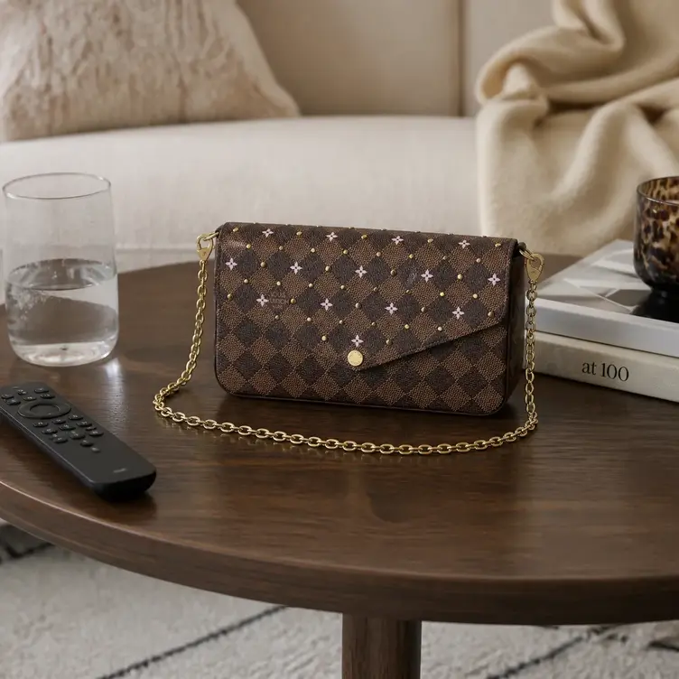 Damier Ebene Studs Special Edition Felicie Pochette N60474 photo review