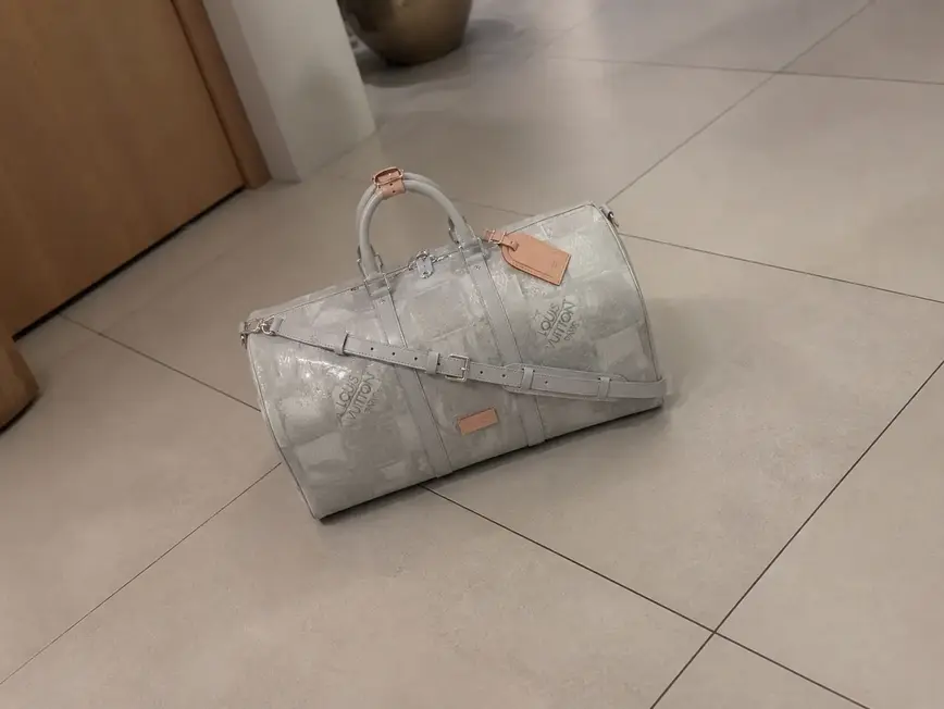 Damier Salt Canvas Keepall Bandouliere 50-Stone Gray N50069 photo review