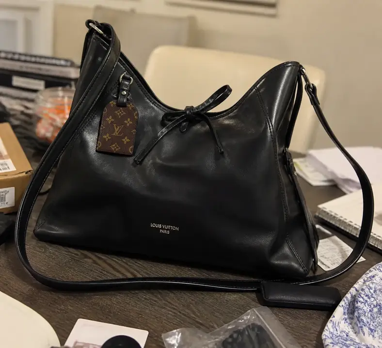 Leather CarryAll Dark MM Bag-Black M25143-black photo review
