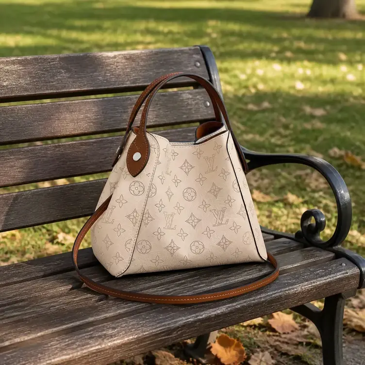 Mahina Leather Hina PM-Creme Beige M51950 photo review