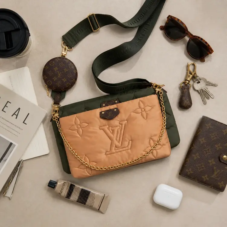 Maxi Multi Pochette Accessoires Bag-Khaki Green M58977 photo review