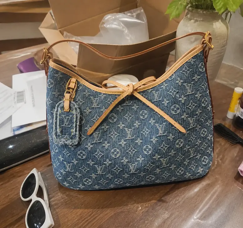 Monogram Denim CarryAll MM Handbag M46855 photo review