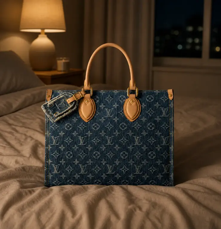 Monogram Denim OntheGo MM Handbag M46871 photo review
