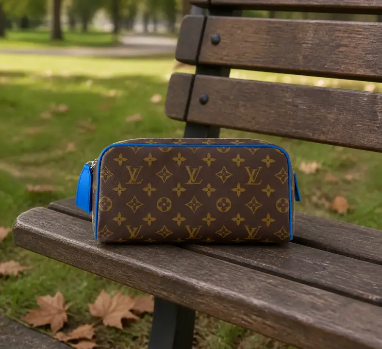 Monogram Macassar canvas Dopp Kit Toiletry Blue M46763 photo review