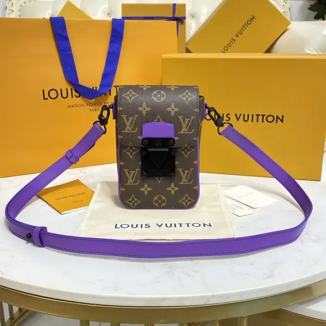 Monogram Macassar S-Lock Vertical Wearable Wallet-Purple M81522-Purple photo review