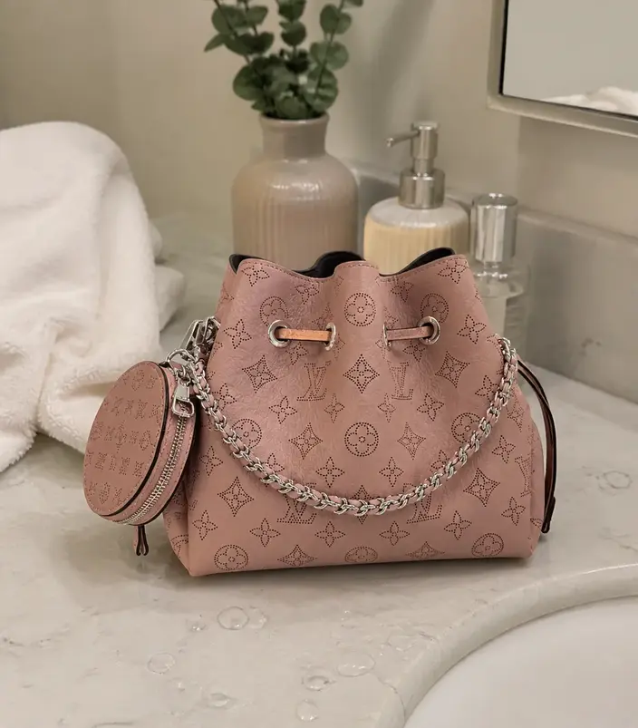 Monogram Motif Bella Bucket Bag-Pink M57068 photo review