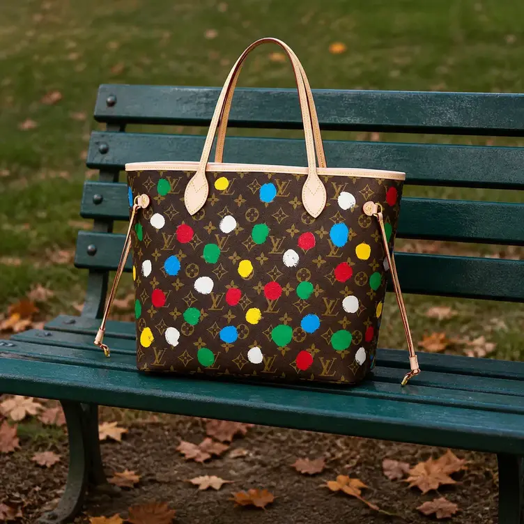 x Yayoi Kusama LV X YK NEVERFULL MM M46381 photo review