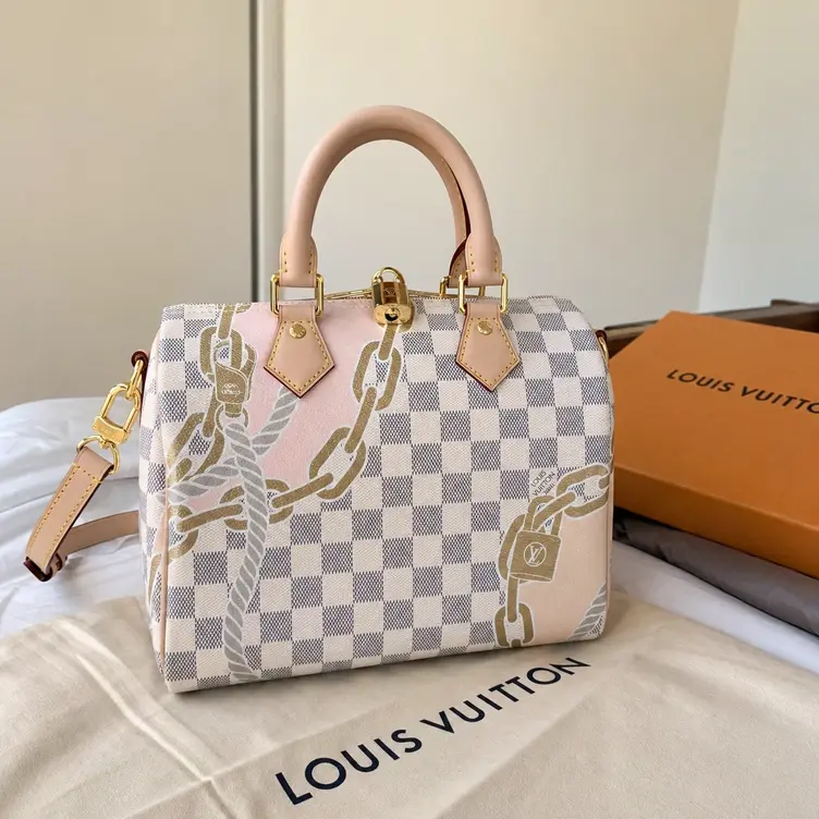 Damier Azur Speedy Bandouliere 25 N40473 photo review