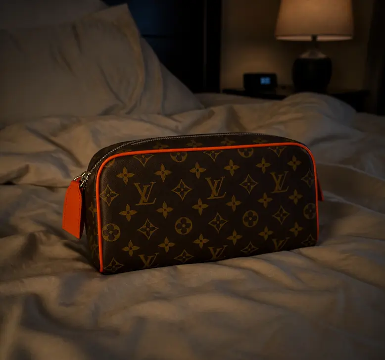 Monogram Macassar canvas Dopp Kit Toiletry Orange M46765 photo review