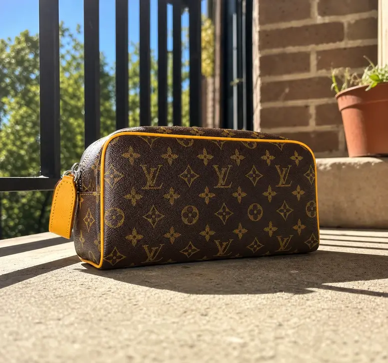 Monogram Macassar canvas Dopp Kit Toiletry Yellow M46764 photo review