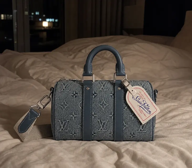 Washed Denim Keepall Bandouliere 25 Handbag M22762 photo review