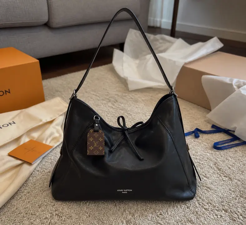 Leather CarryAll Dark MM Bag-Black M25143-black photo review
