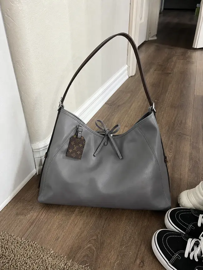 Leather CarryAll Dark MM Bag-Grey M12583-grey photo review