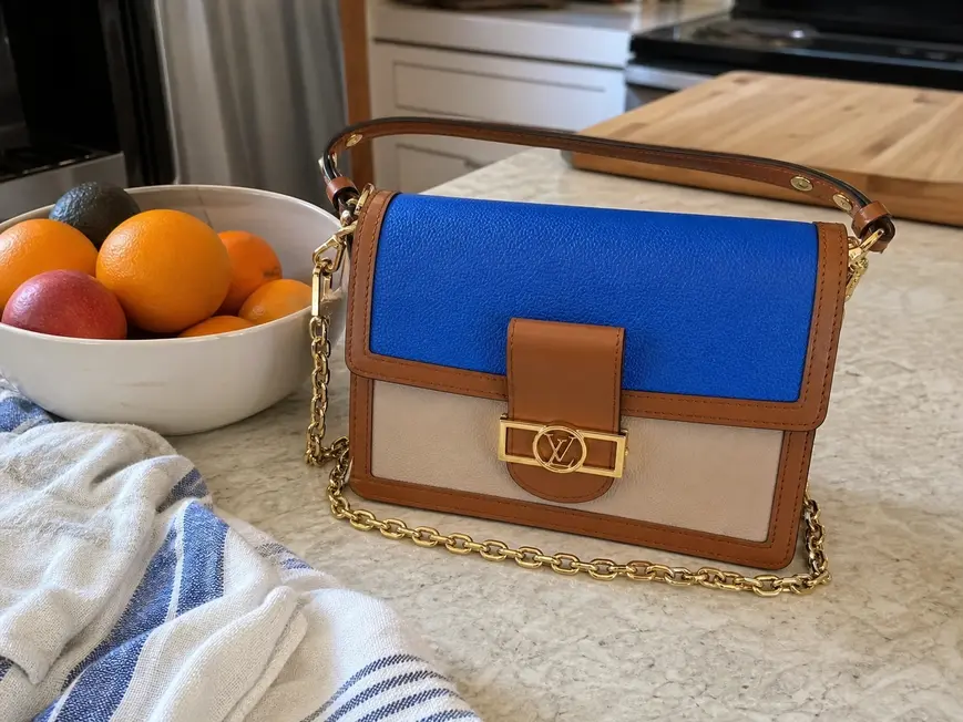2019 Dauphine MM Blue / Beige M55071 photo review