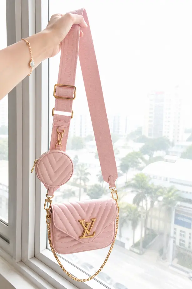 New Wave Multi-Pochette Crossbody Handbag-Rose Ballerine Pink M56468 photo review