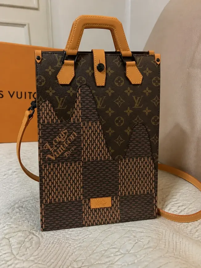 Virgil Abloh Giant Damier Ebene and Monogram Coated MINI TOTE N40355 photo review