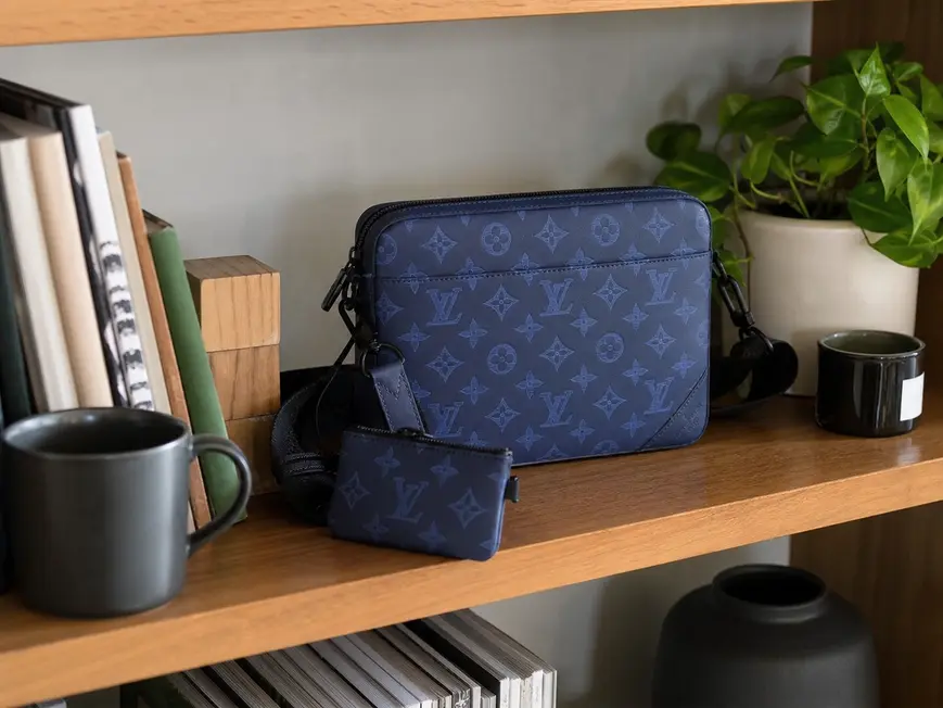 Monogram Shadow Duo Messenger Bag-Navy Blue M45730 photo review