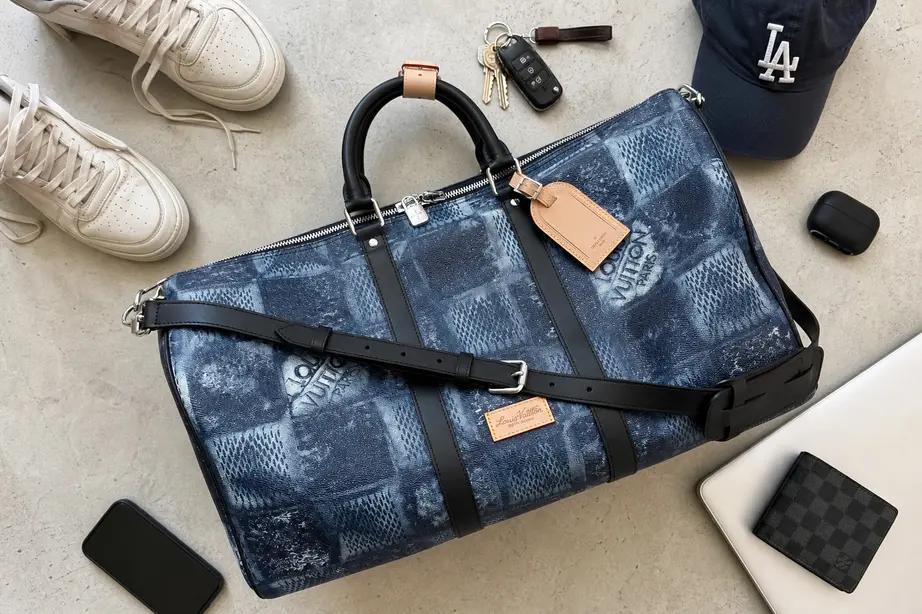 Damier Salt Canvas Keepall Bandouliere 50 N50059 photo review