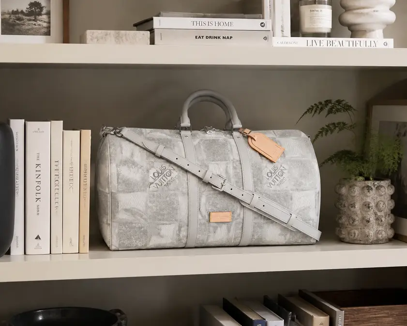 Damier Salt Canvas Keepall Bandouliere 50-Stone Gray N50069 photo review