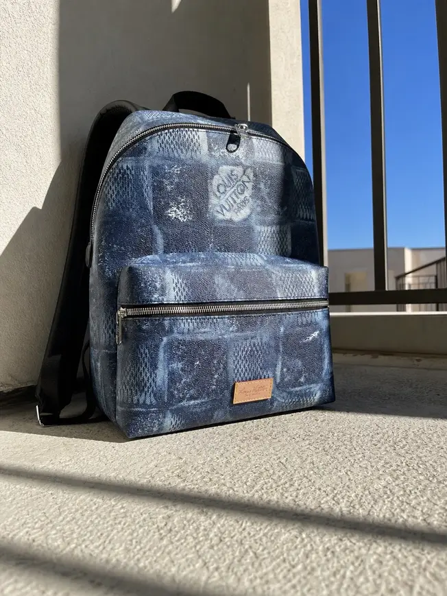 Damier Salt Canvas Discovery Backpack-Ocean Blue N50060 photo review