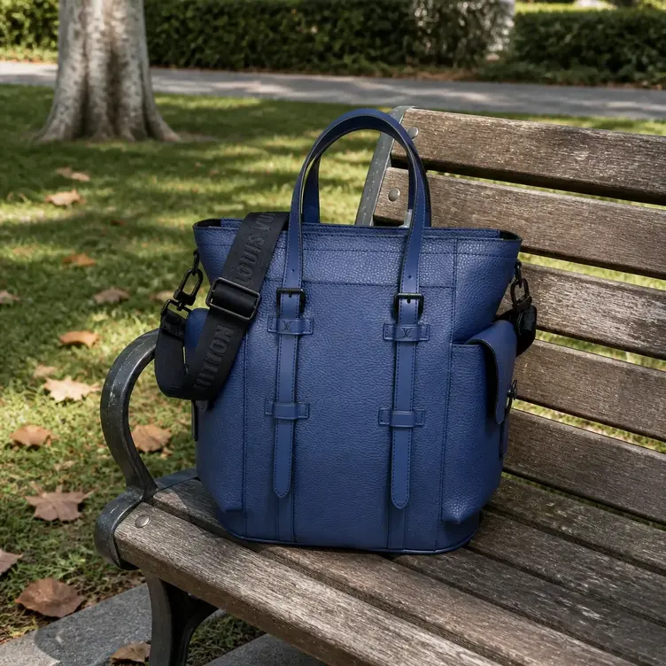 Taurillon Leather Classic Christopher Backpack-Blue M58479-Blue photo review