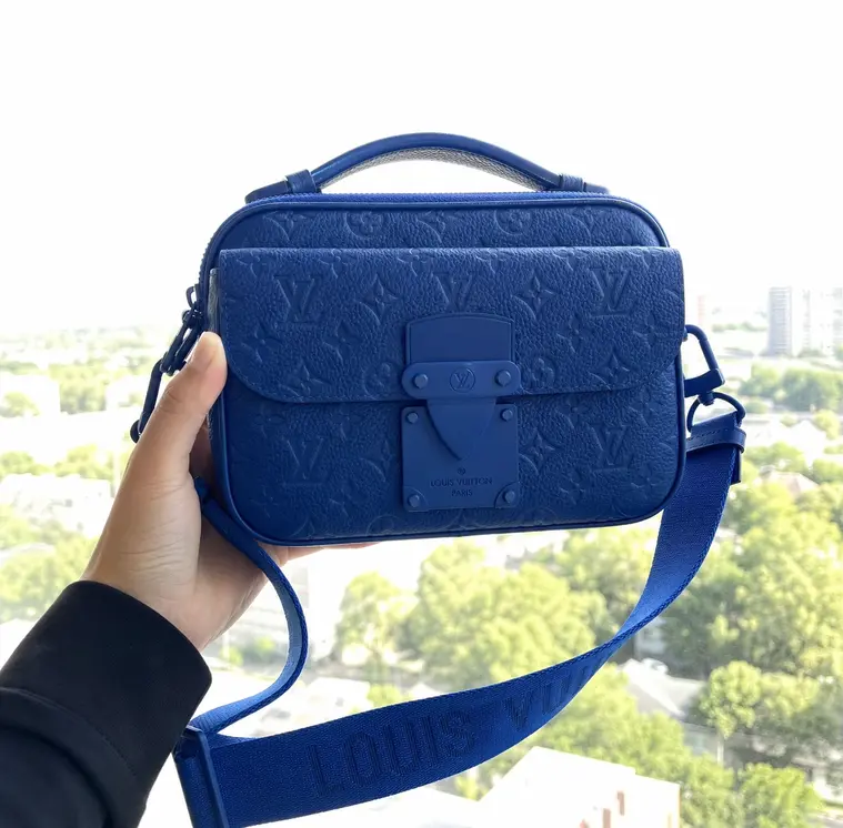 Monogram Embossed Taurillon Leather S Lock Messenger-Blue M58488 photo review