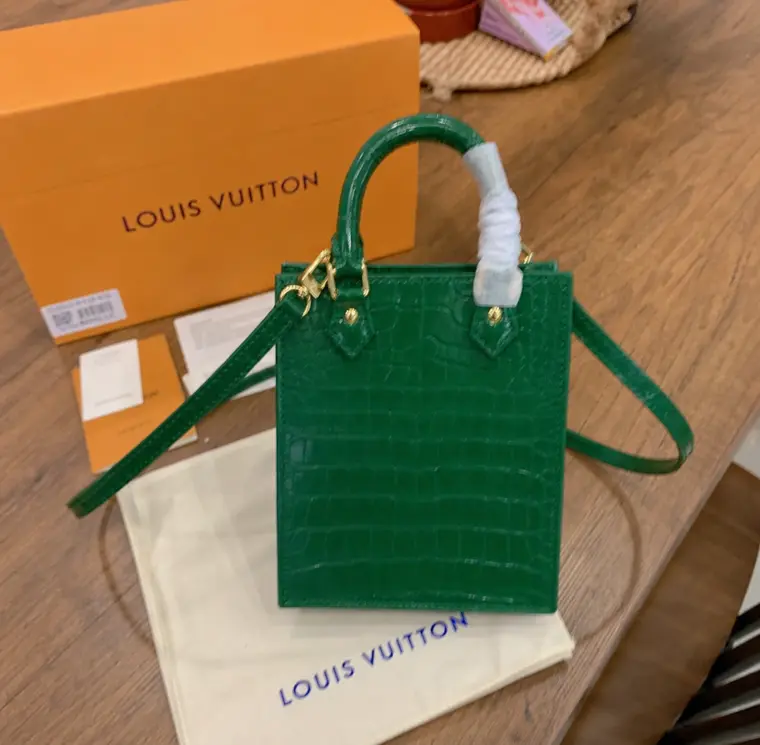 Brilliant Alligator leather Petit Sac Plat Bag-Green N99487-Green photo review