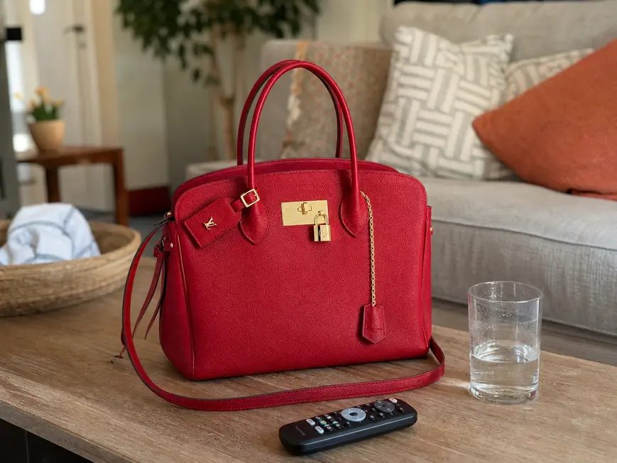 2019 Veau Nuage Milla MM Handbag-Rose Rubis M55025 photo review