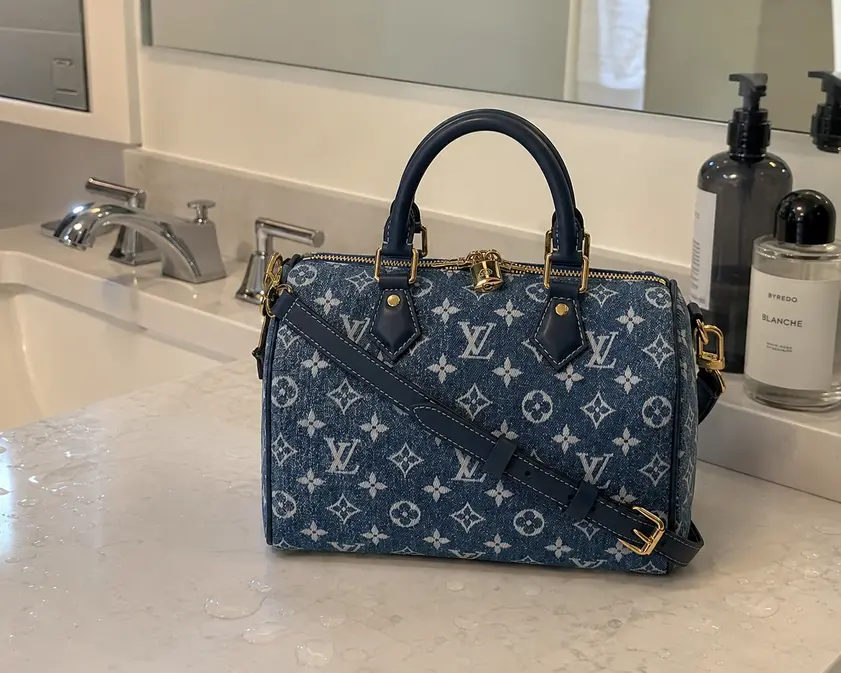 Monogram Denim Speedy Bandouliere 25 Handbag M59609 photo review