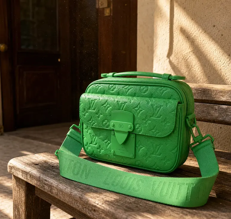 Monogram Macassar S Lock Messenger-Green M20904-Green photo review