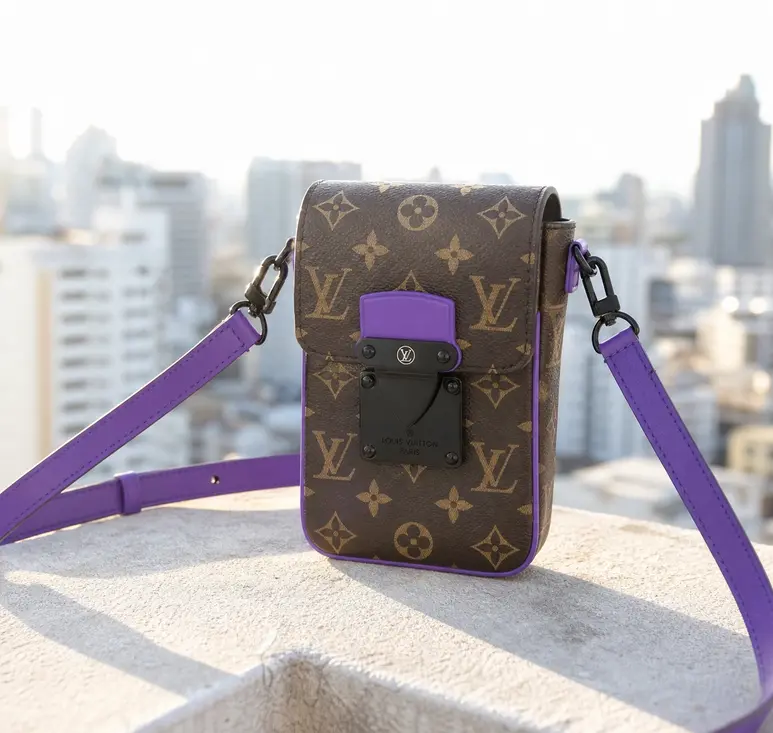 Monogram Macassar S-Lock Vertical Wearable Wallet-Purple M81522-Purple photo review