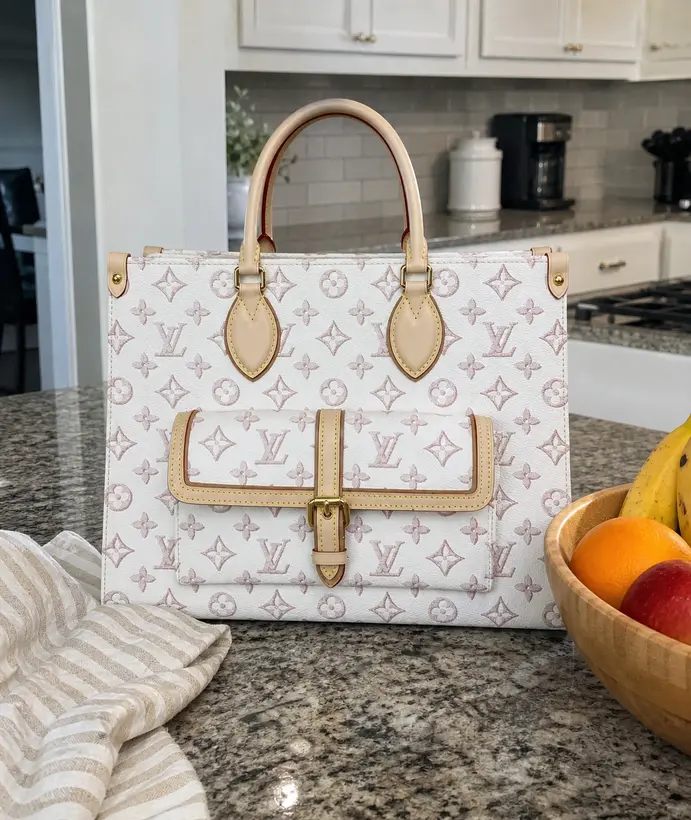 Monogram Coated OnTheGo MM Tote Bag-White M46154-White photo review
