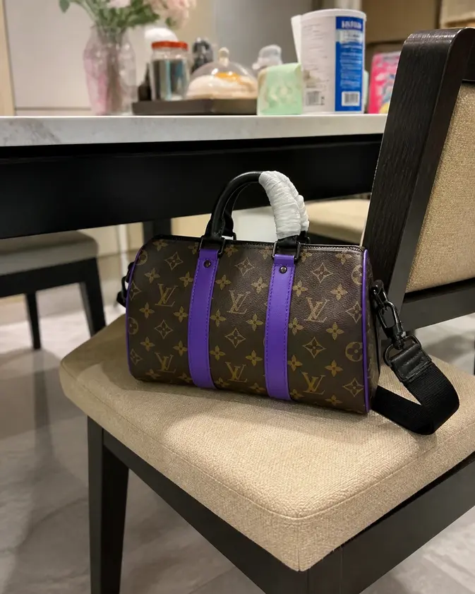 Monogram Macassar KEEPALL BANDOULIeRE 25-Purple M46249-Purple photo review