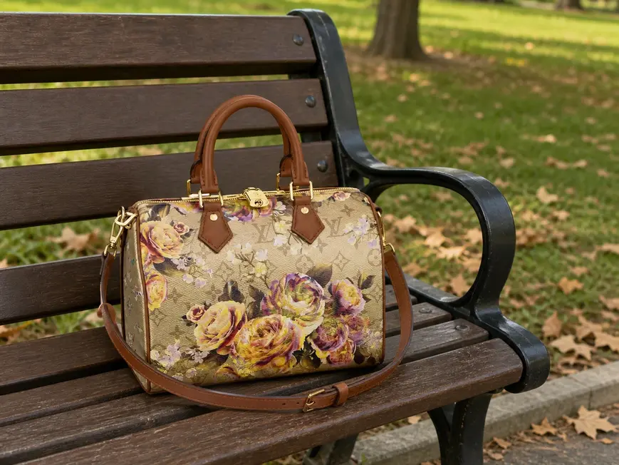 Flower Patterned Canvas Speedy Bandouliere 25 Bag M21317 photo review