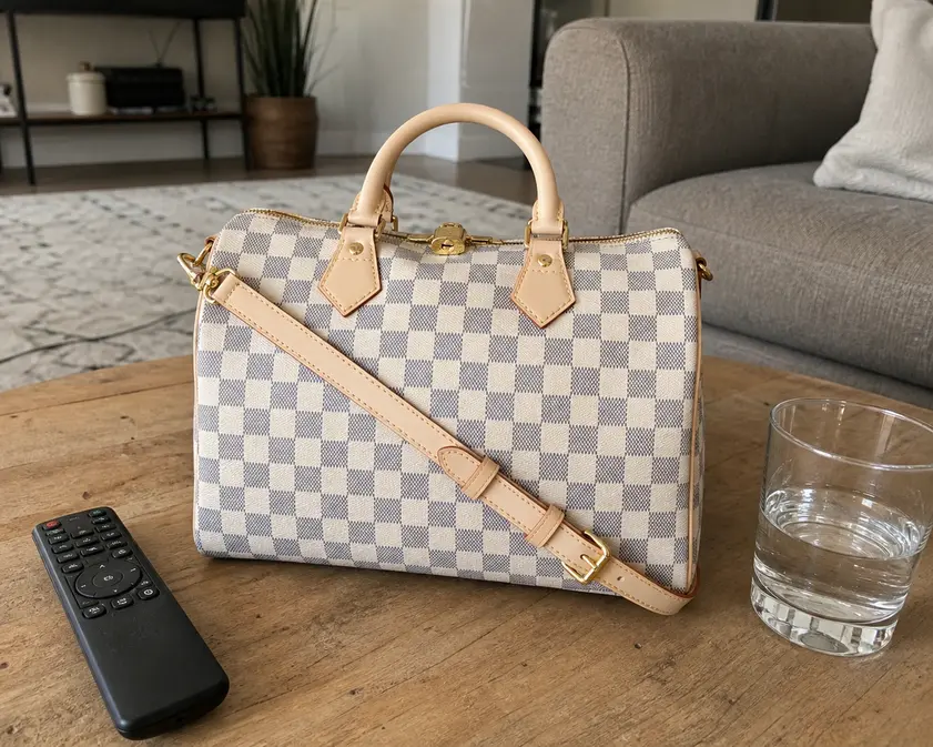 2013 Damier Azur Speedy Bandouliere Speedy 25 N41000 photo review