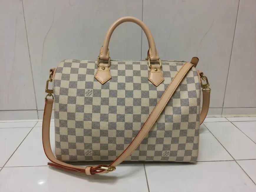 2013 Damier Azur Speedy Bandouliere Speedy 30 N41001 photo review