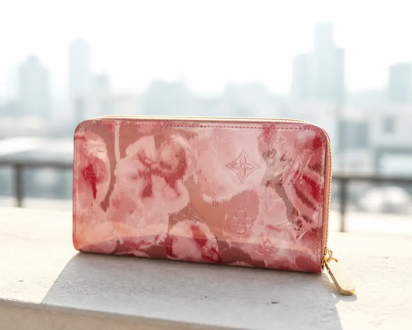 Monogram Vernis Embossed Zippy Wallet Suede Rose M90020-1 photo review