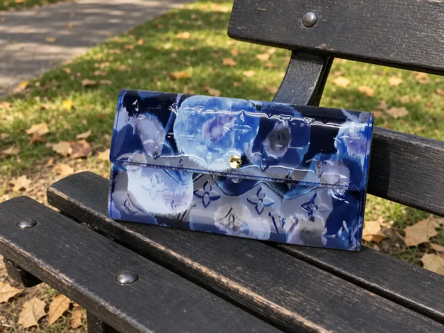 Monogram Vernis Sarah Wallet Grand Bleu M90021-1 photo review