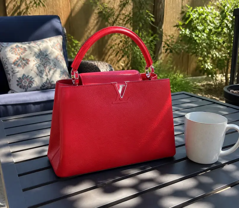 2013 Fall Capucines Bag MM-Red M94413-2 photo review