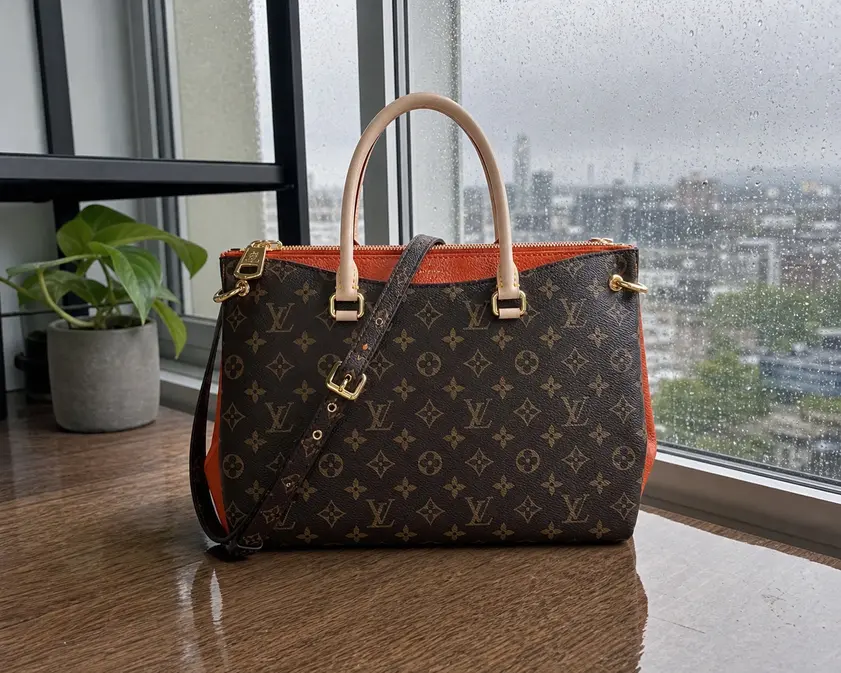 Pallas Monogram Canvas Handbag-Orange M40929-1 photo review