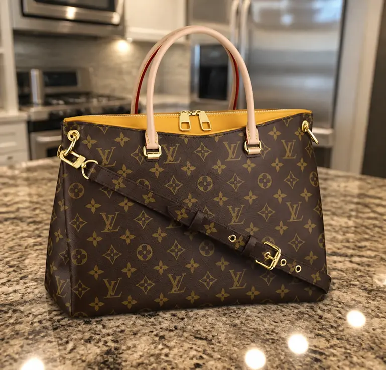 Pallas Monogram Canvas Handbag-Yellow M40929-3 photo review