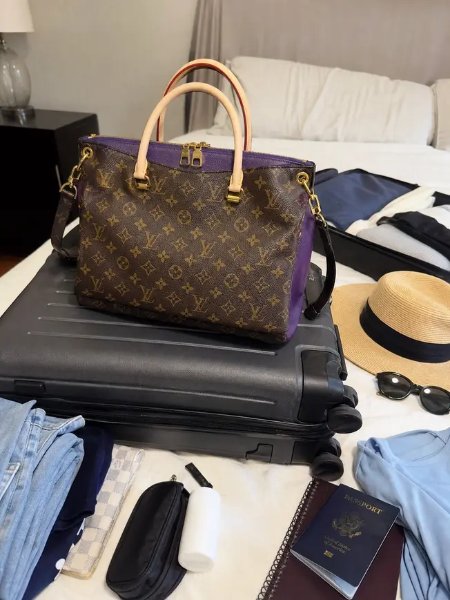 Pallas Monogram Canvas Handbag-Purple M40929-4 photo review