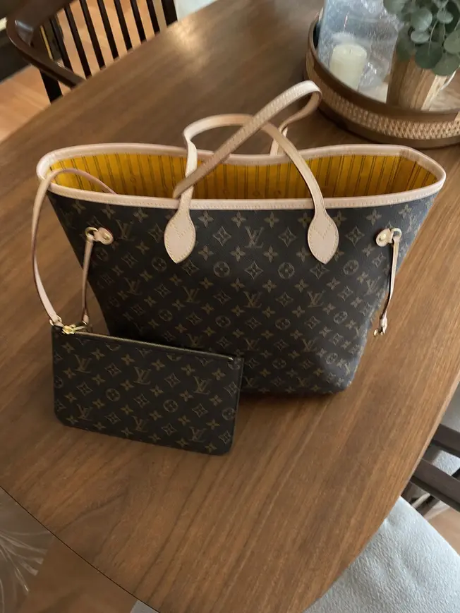 2014 New Monogram Neverfull MM / Yellow with Pochette M40997 photo review