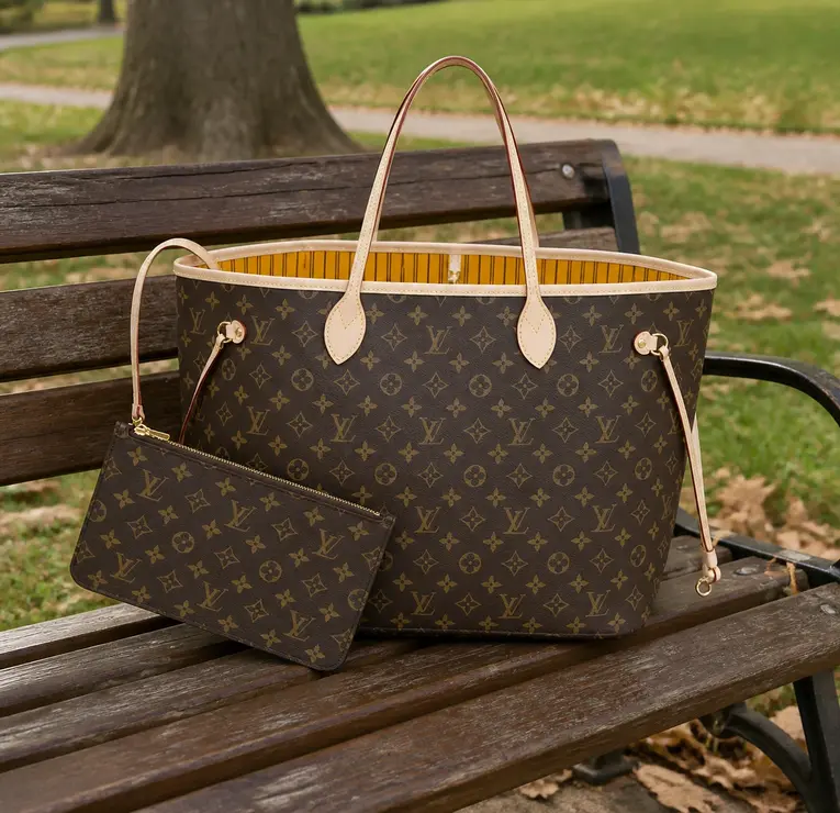 2014 New Monogram Neverfull GM / Yellow with Pochette M40992 photo review