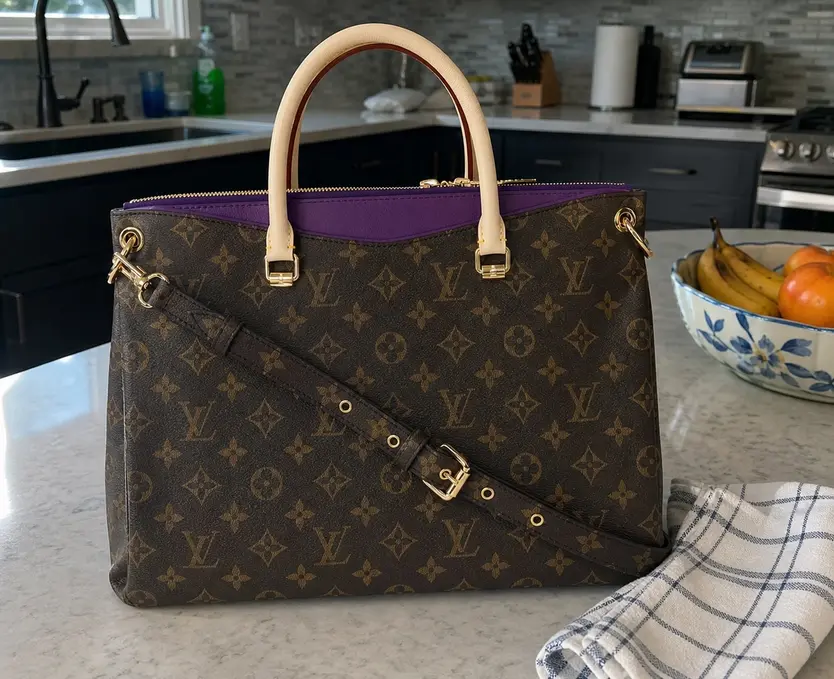 2014 Pallas Monogram Canvas Handbag-Purple M41059 photo review