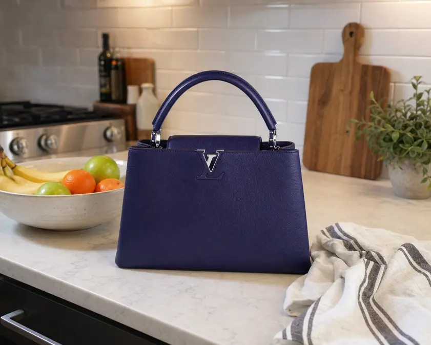 Capucines MM Handbag-INDIGO M94665 photo review