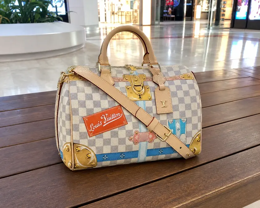 2018 Premium Monogram Damier Azur Speedy 30 N41063 photo review